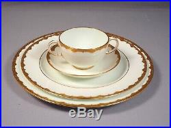 Antique Royal Crown Derby 8855 DINNER SET Plate Cream Soup RARE Gold Gilt