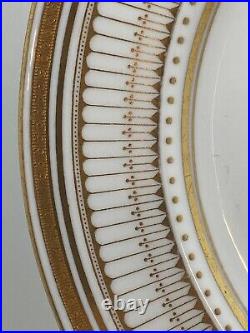 Antique Royal Doulton E4855 Gold Encrusted 10 1/2 in Dinner Plates Set of 11