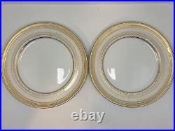 Antique Royal Doulton E4855 Gold Encrusted 10 1/2 in Dinner Plates Set of 11