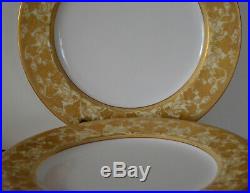 Antique Royal Worcester Gold Gilt Dinner Plates Set Of 9 /w 9615