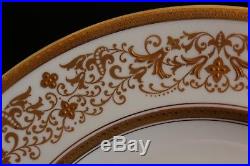 Antique Set 12 Aynsley Bone China England Charger Dinner Plates Gold Encrusted