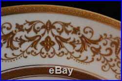Antique Set 12 Aynsley Bone China England Charger Dinner Plates Gold Encrusted