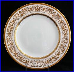 Antique Set 12 Aynsley England Porcelain Carger Dinner Plates Gold Encrusted