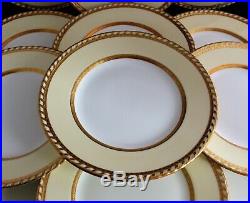 Antique Set 12 Minton H4220 (GOLD ENCRUSTED) DINNER SERVICE PLATES