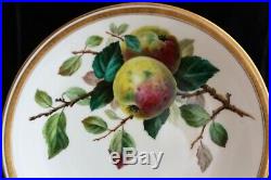 Antique Set 4 Minton Hand Pained Still Alive Fruits Gold Rim Dinner Plates