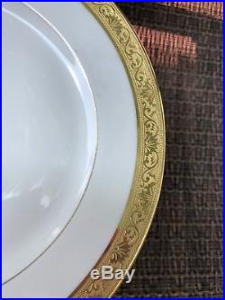 Antique Set of 11 T. V. Limoges France Gold Trim Dinner Salad Plates D 7 3/4
