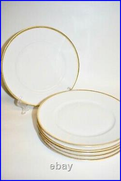 Antique Set of 4 Elfenbein Porcelain Bavaria Dinner and Serving Plate Gold Trim