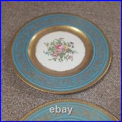 Antique Set of 6 Crown Staffordshire Gold Plates Bone China #92258
