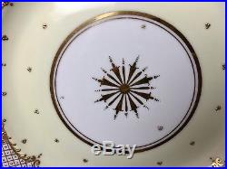 Antique Set of 7 Made in Dresden Germany 10&3/4 Dinner Plates Heavy Gold