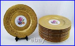 Antique T&V Limoges Gold Gilt CHARGER / DINNER PLATE 11 Set of 12 RARE