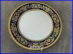 Antique Theodore Haviland Limoges France Porcelain Plate Cobalt & Gold Encrusted