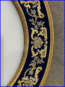 Antique Theodore Haviland Limoges France Porcelain Plate Cobalt & Gold Encrusted