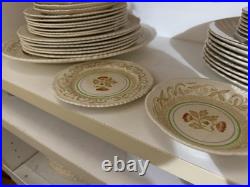 Antique Wood's Burslem Frontenac Plates & Platter Gold Trim, English Ironstone