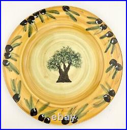 Atelier du Sage France OLIVE TREE Dinner Plates (6) Signed Hand Painted