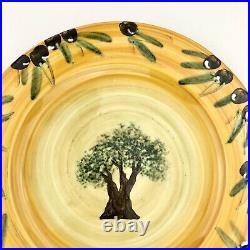 Atelier du Sage France OLIVE TREE Dinner Plates (6) Signed Hand Painted