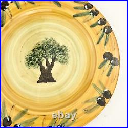 Atelier du Sage France OLIVE TREE Dinner Plates (6) Signed Hand Painted