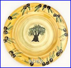 Atelier du Sage France OLIVE TREE Dinner Plates (6) Signed Hand Painted