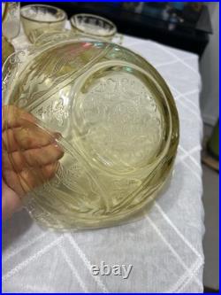 Authentic 36 Piece Vintage Amber Yellow Madrid Federal Depression Glass RARE Authentic 36 Piece Vintage Amber Yellow Madrid Federal Depression Glass RARE