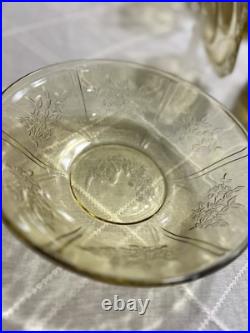 Authentic 36 Piece Vintage Amber Yellow Madrid Federal Depression Glass RARE Authentic 36 Piece Vintage Amber Yellow Madrid Federal Depression Glass RARE