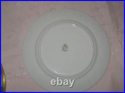 Aynsley England Empress Light Green Encrusted Gold Set of 6 Dinner Plates