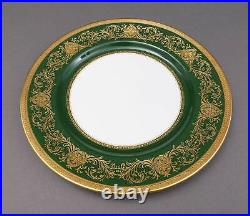 Aynsley England Imperial 193 Laurel Green Gold 10 3/8 Dinner Plates Set Of 4