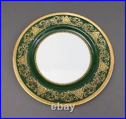 Aynsley England Imperial 193 Laurel Green Gold 10 3/8 Dinner Plates Set Of 4