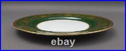 Aynsley England Imperial 193 Laurel Green Gold 10 3/8 Dinner Plates Set Of 4