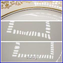 Aynsley Kenilworth Dinner Plates Gold Encrusted Set of 12 10 1/2 FREE SHIP