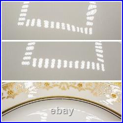 Aynsley Kenilworth Dinner Plates Gold Encrusted Set of 12 10 1/2 FREE SHIP