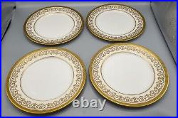 Aynsley Kenilworth Dinner Plates Gold Encrusted Set of 12 10 1/2 FREE SHIP