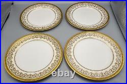 Aynsley Kenilworth Dinner Plates Gold Encrusted Set of 12 10 1/2 FREE SHIP