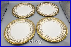 Aynsley Kenilworth Dinner Plates Gold Encrusted Set of 12 10 1/2 FREE SHIP