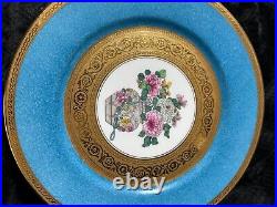 B & C (l Bernardaud And Co) Limoges 5pcs Blue And Gold Gilded Dinner Plates B & C (l Bernardaud And Co) Limoges 5pcs Blue And Gold Gilded Dinner Plates