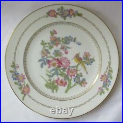 BEAUTIFUL ROSENTHAL CHINA BIRD ON BRANCH With FLORAL & GOLD DINNER PLATE-SET OF 12