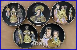 Bavaria Germany Golden Crown E&R Rare Vintage Set of Five (5) Plates Collection