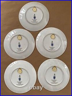 Bavaria Germany Golden Crown E&R Rare Vintage Set of Five (5) Plates Collection