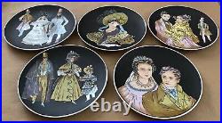 Bavaria Germany Golden Crown E&R Rare Vintage Set of Five (5) Plates Collection