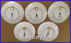 Bavaria Germany Golden Crown E&R Rare Vintage Set of Five (5) Plates Collection