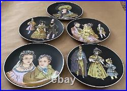 Bavaria Germany Golden Crown E&R Rare Vintage Set of Five (5) Plates Collection