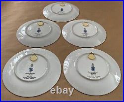 Bavaria Germany Golden Crown E&R Rare Vintage Set of Five (5) Plates Collection