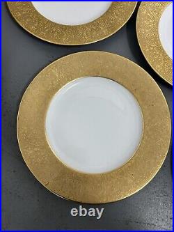 Bavaria Hutschenreuther Selb Dinner Plates 12 + Gold Trim Case 10 3/4 FLAWED