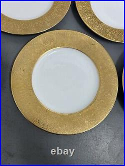 Bavaria Hutschenreuther Selb Dinner Plates 12 + Gold Trim Case 10 3/4 FLAWED