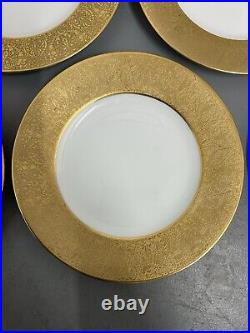 Bavaria Hutschenreuther Selb Dinner Plates 12 + Gold Trim Case 10 3/4 FLAWED