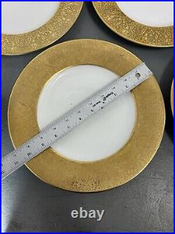 Bavaria Hutschenreuther Selb Dinner Plates 12 + Gold Trim Case 10 3/4 FLAWED