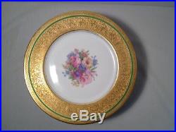 Beautiful Antique Set Of 12 Heinrich Selb Bavaria Gold Encrusted Dinner Plates