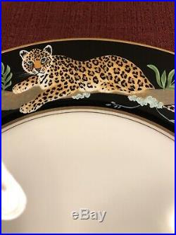 Beautiful Lynn Chase Designs Jaguar Jungle 10-7/8 Dinner Plate 24kt Gold. 1988