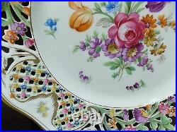 Beautiful Schumann Dresden 10 3/8 Dinner Plate Reticulated Multicolor Gold Nice