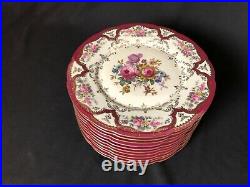 Beautiful Set Of 11 Baronet F&B Co. Bohemian 11 Dinner Plates Floral Burgundy