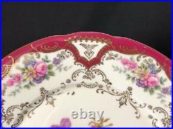 Beautiful Set Of 11 Baronet F&B Co. Bohemian 11 Dinner Plates Floral Burgundy