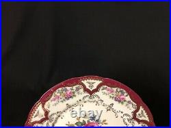 Beautiful Set Of 11 Baronet F&B Co. Bohemian 11 Dinner Plates Floral Burgundy